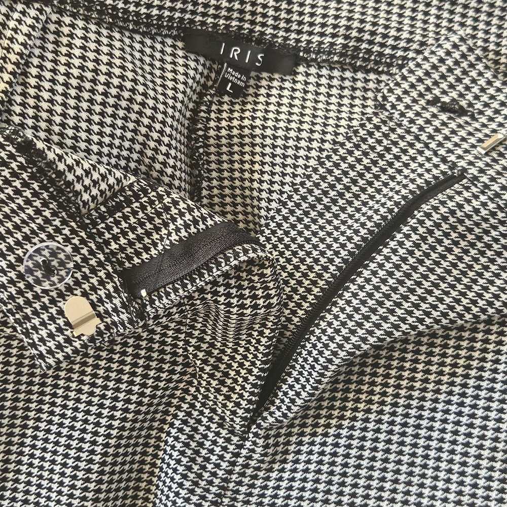 IRIS Houndstooth Skinny Pants - Black & White
